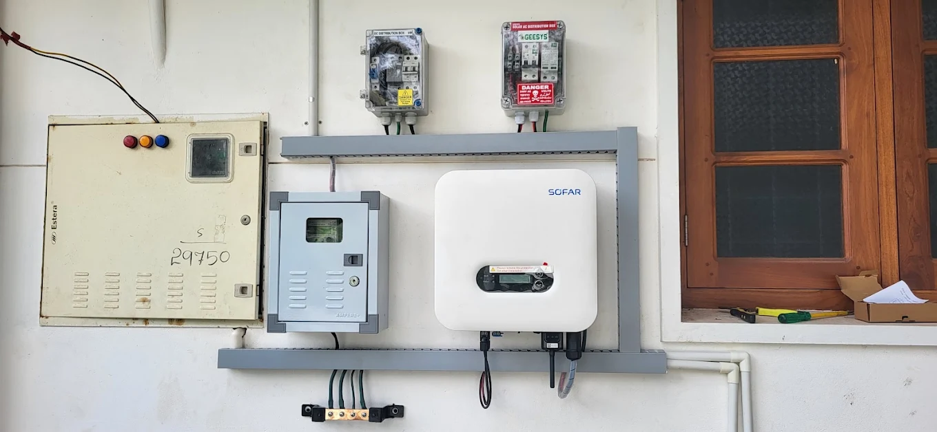 Solar inverter and DC/AC distribution boxes